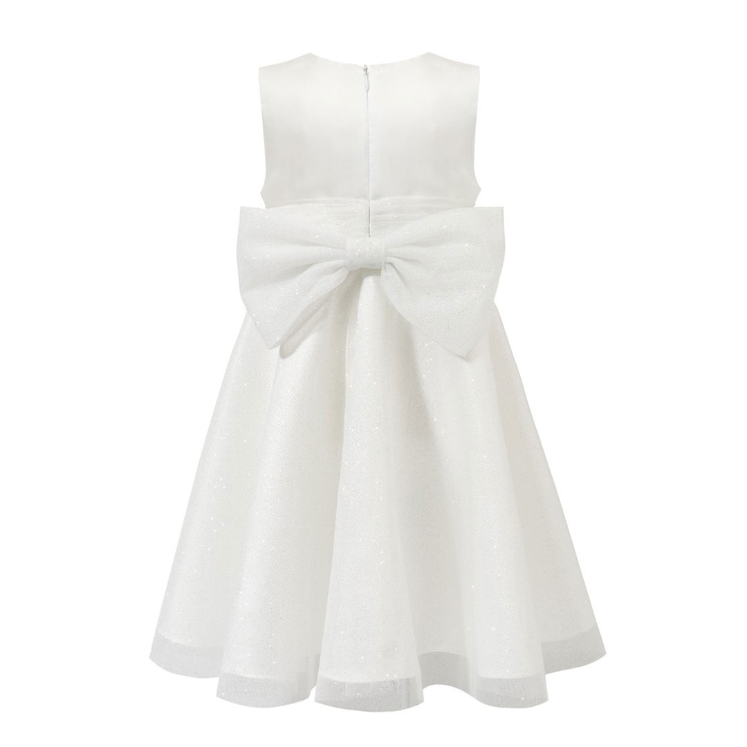 Biała sukienka z brokatowego tiulu