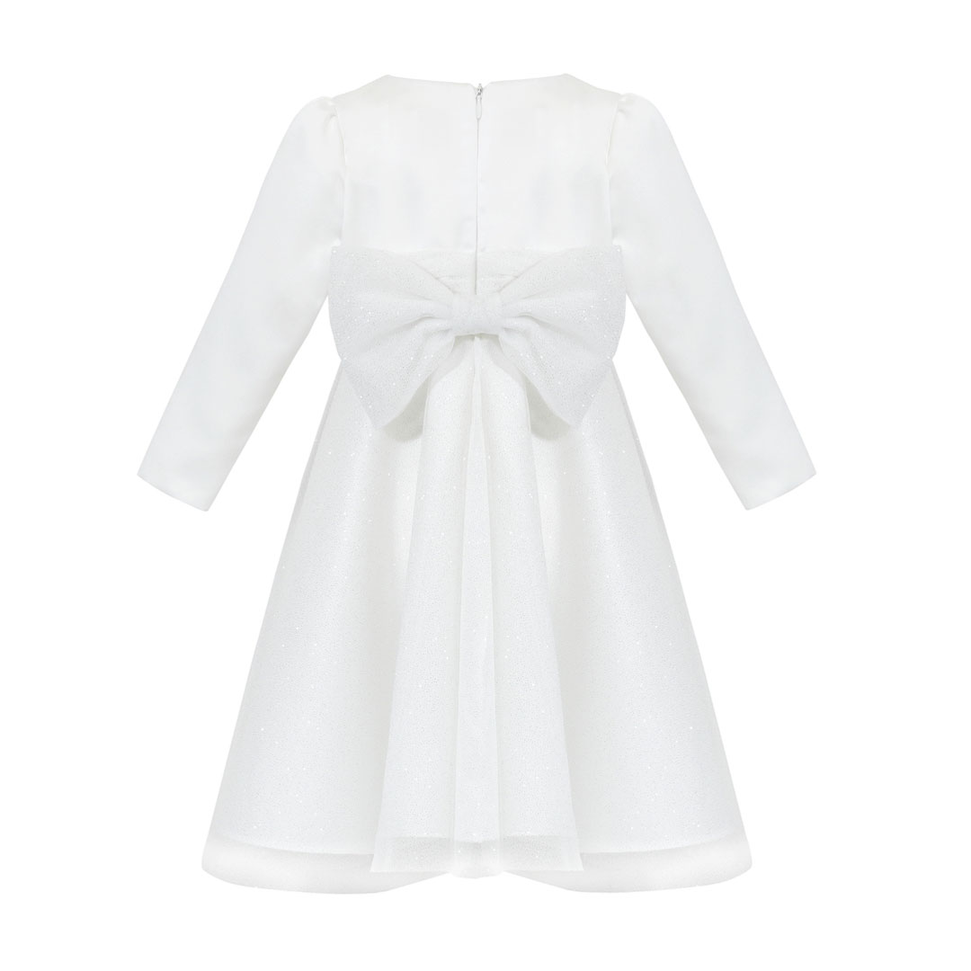 Biała sukienka z brokatowego tiulu