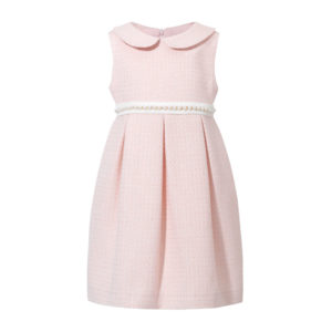 Chanelka sukienka dla dziewczynki różowa z perłami